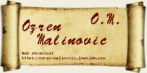 Ozren Malinović vizit kartica